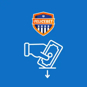Logo Felicebet s rukou vkládající peníze
