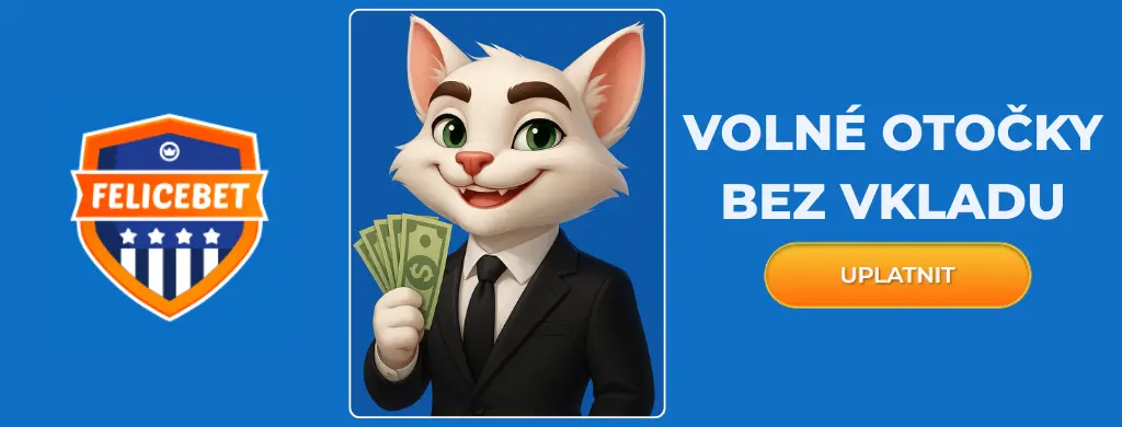 Postava Felicebet s hotovostí a tlačítkem “Získat nyní”.
